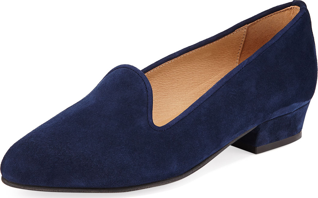 Sesto Meucci Ariele Comfort Suede Low-Heel Loafer Pump
