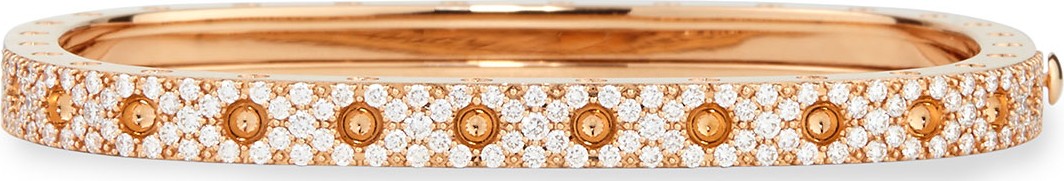 Roberto Coin Pois Moi Rose Gold Single-Row Diamond Bangle
