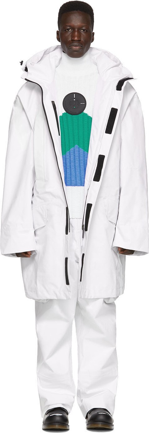 Raf Simons White Templa Edition Oversized Shell Ski Jacket
