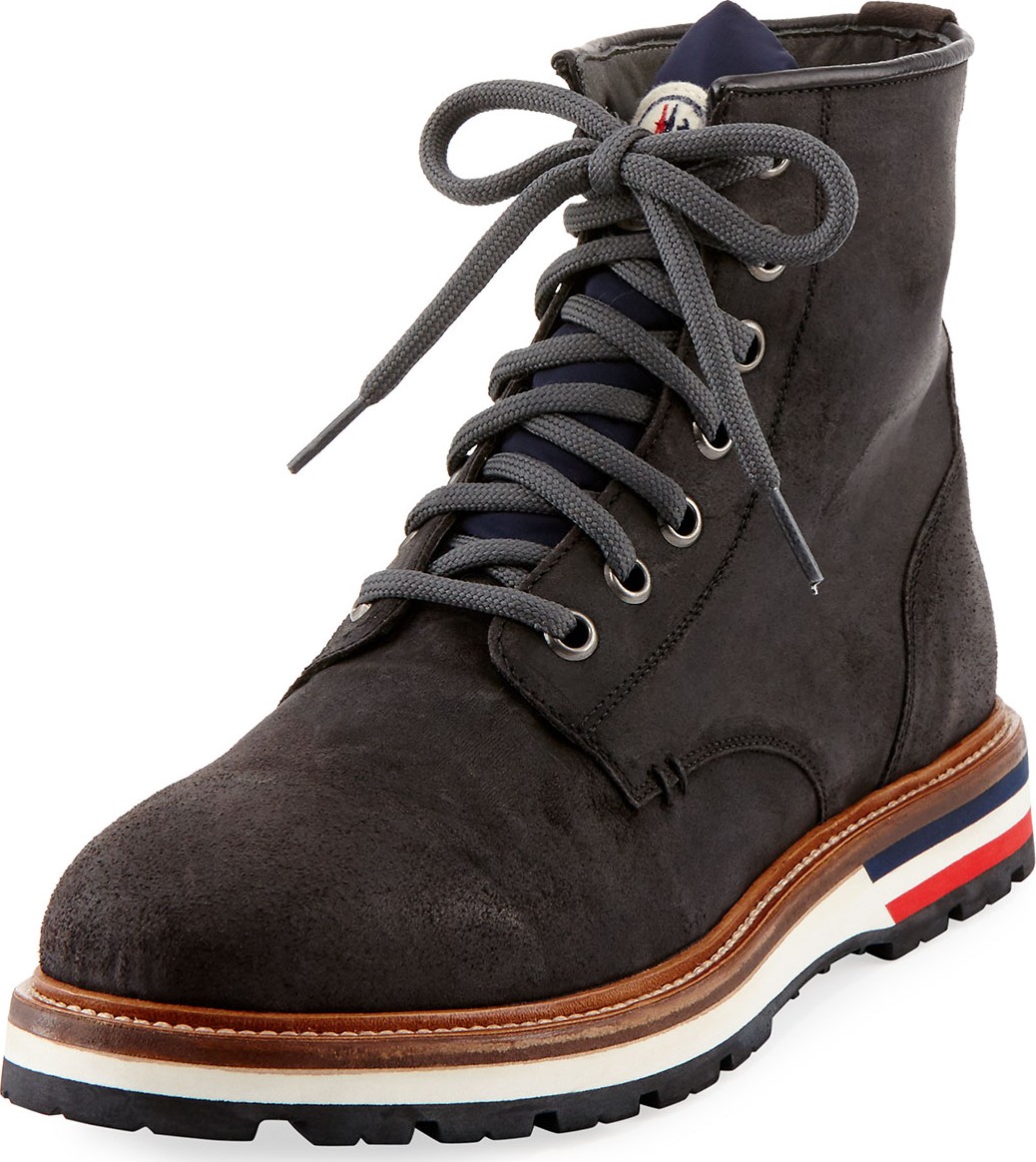 Moncler New Vancouver Leather Lace-Up Boot