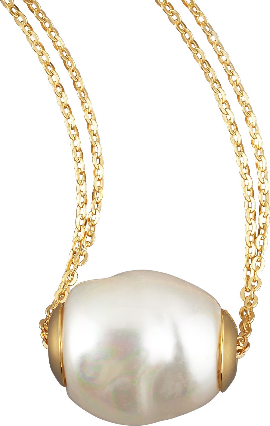 Majorica Gold Pearl Pendant Necklace, White