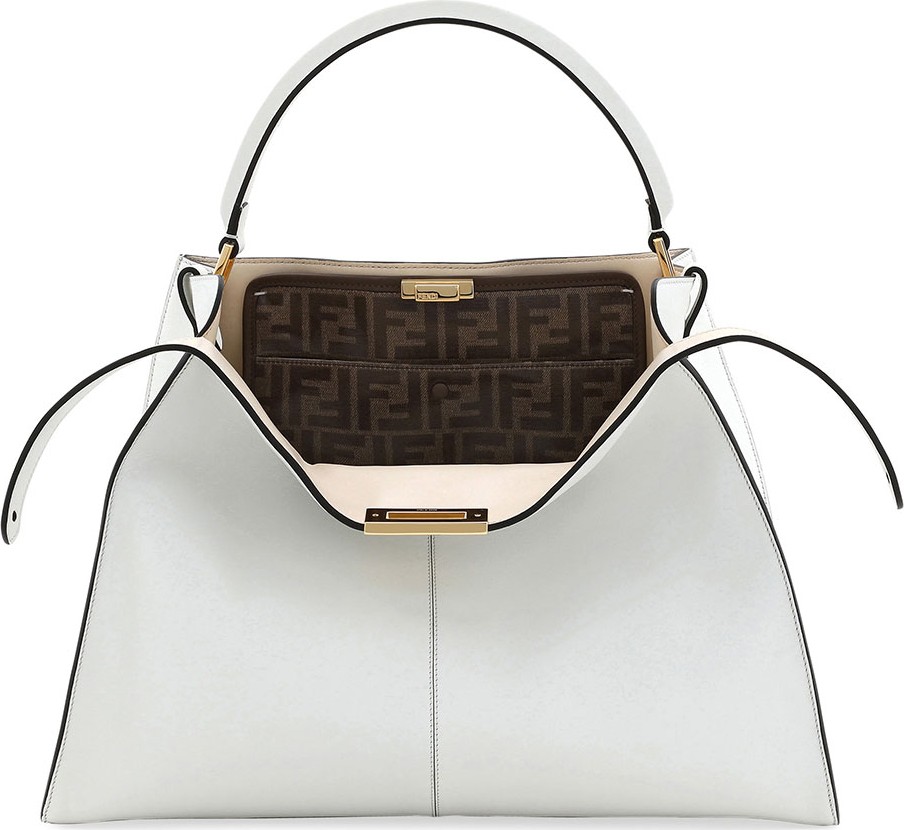 Fendi Peekaboo X-Lite Soft Calf Satchel Bag with FF Interior