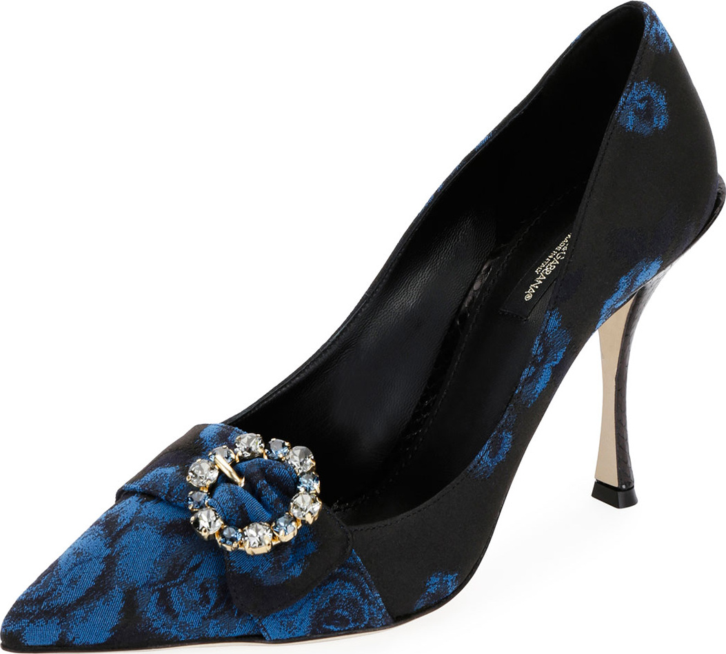 Dolce & Gabbana Rose-Jacquard Point-Toe Pump