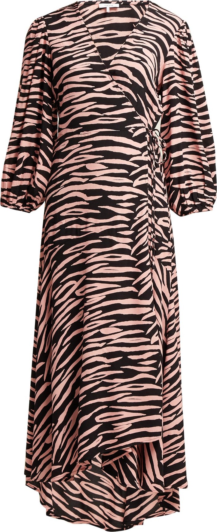 Ganni Lindale tiger-print wrap dress