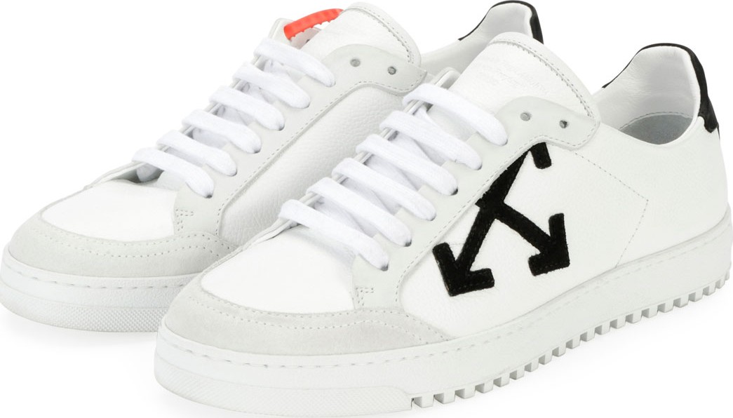 Off White Carryover Leather/Suede Lace-Up Low-Top Sneakers