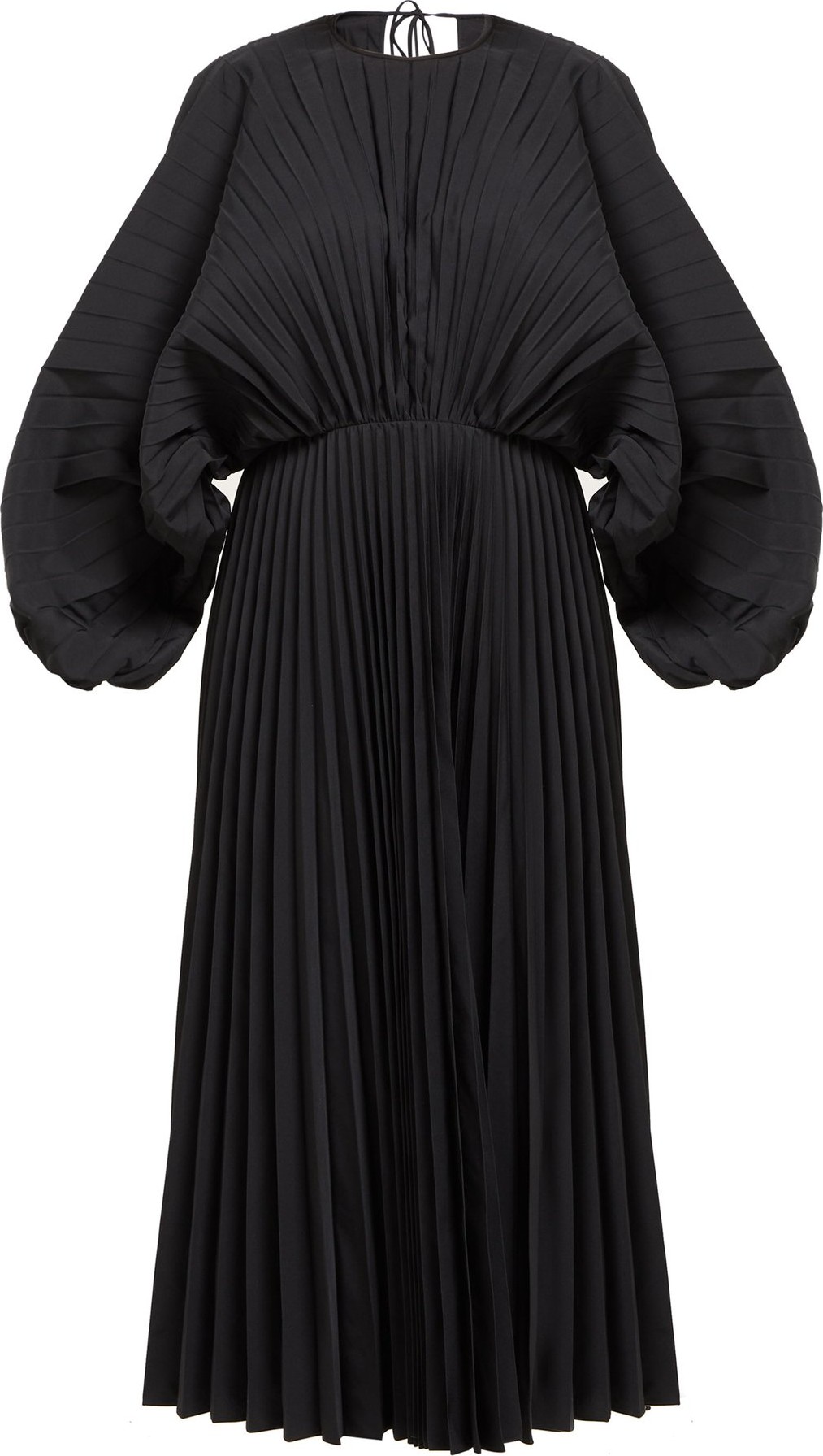 Valentino Pleated cotton-twill dress