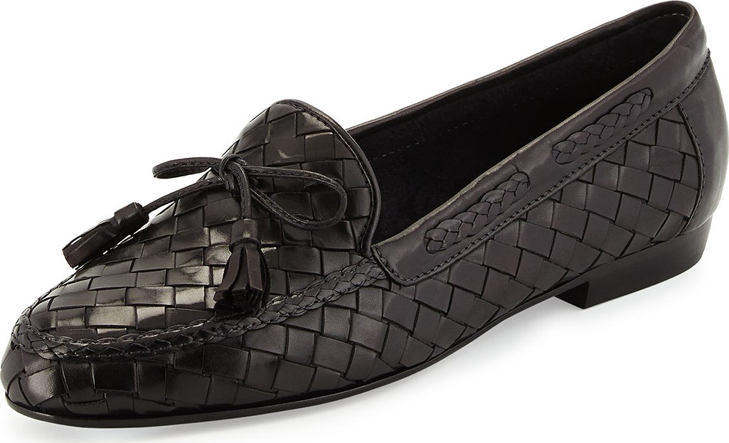 Sesto Meucci Nicole Woven Leather Loafer, Black Sesto Meucci Nicole Woven Leather Loafer, Black