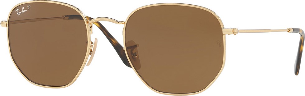 Ray Ban Polarized Hexagonal Metal Sunglasses
