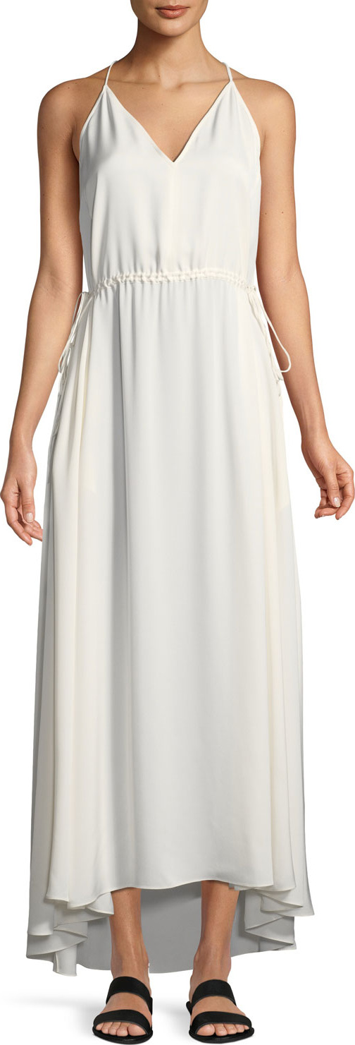 Theory Relaxed Modern Georgette Maxi V-Neck Dress