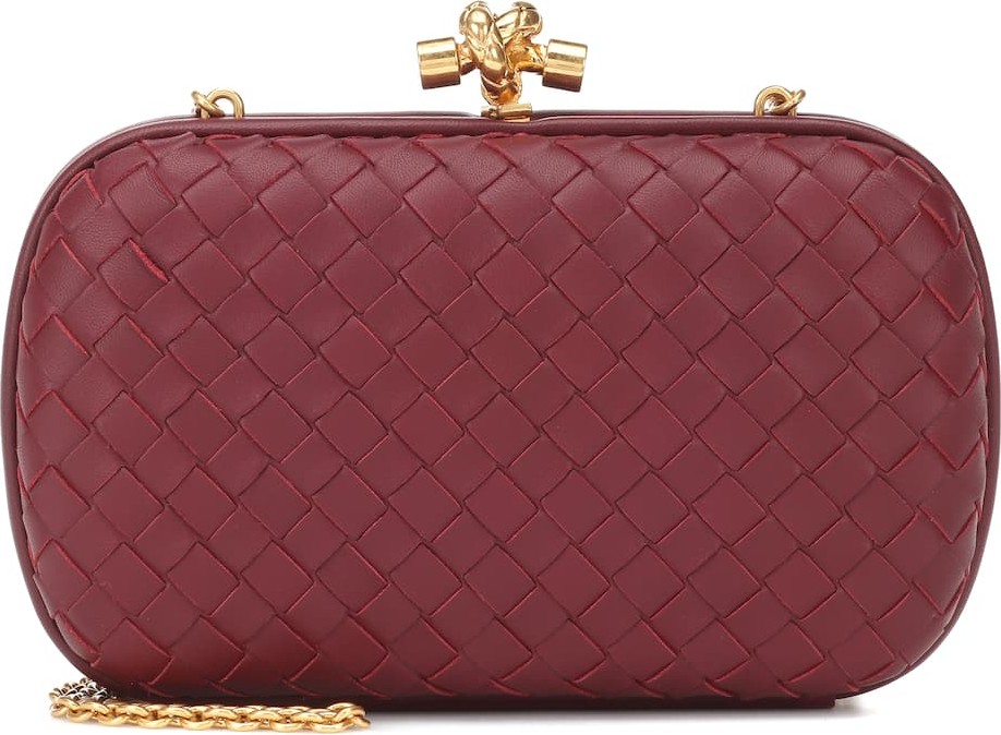 Bottega Veneta Chain Knot leather clutch