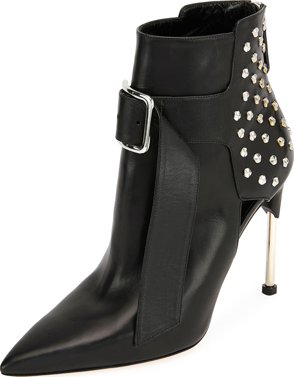 Alexander McQueen Studded Smooth Leather Booties