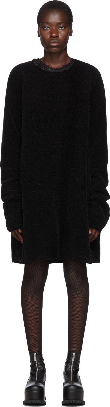 Comme Des Garçons Homme Plus Black Moleskin Jersey Dress