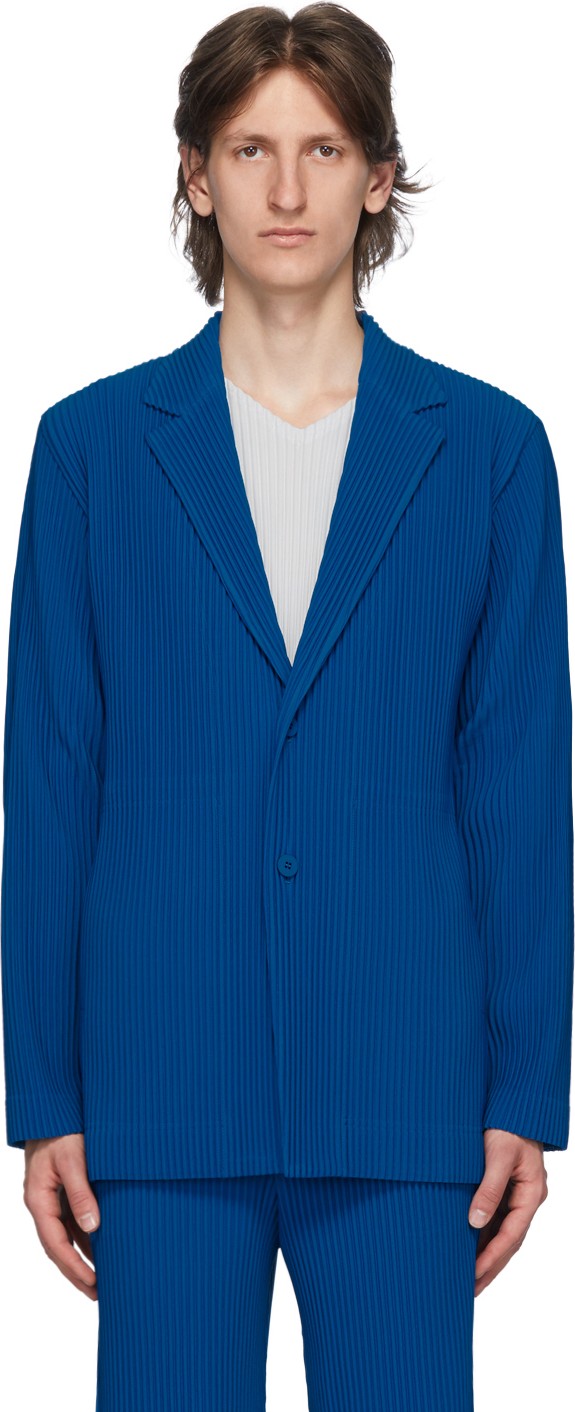 Homme Plissé Issey Miyake Blue Tailored Pleats 2 Blazer