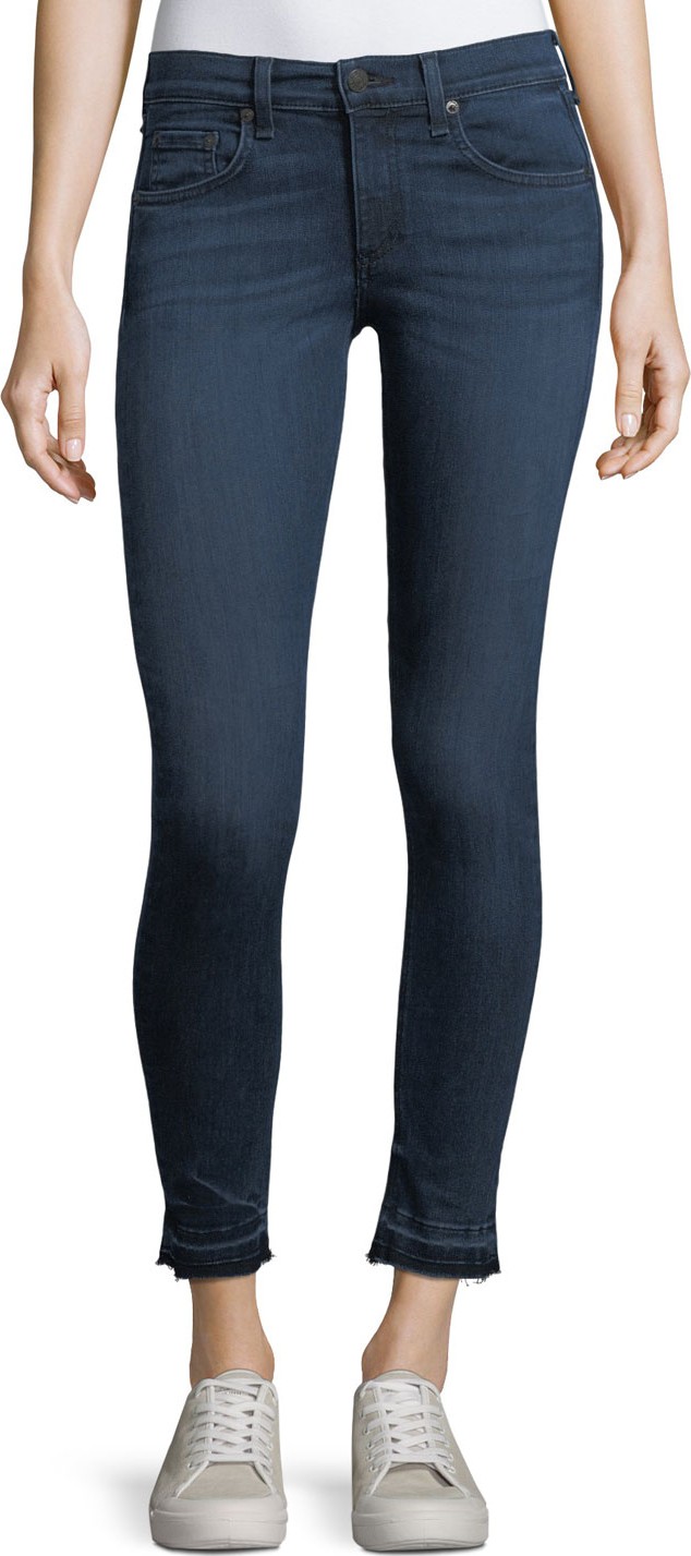 Rag & Bone High-Rise Skinny Ankle Jeans w/ Released Hem