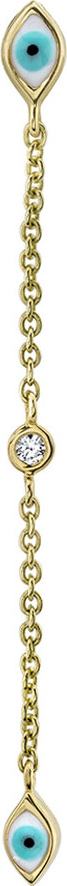 Sydney Evan 14k Gold Linear Enamel Evil Eye Drop Earring