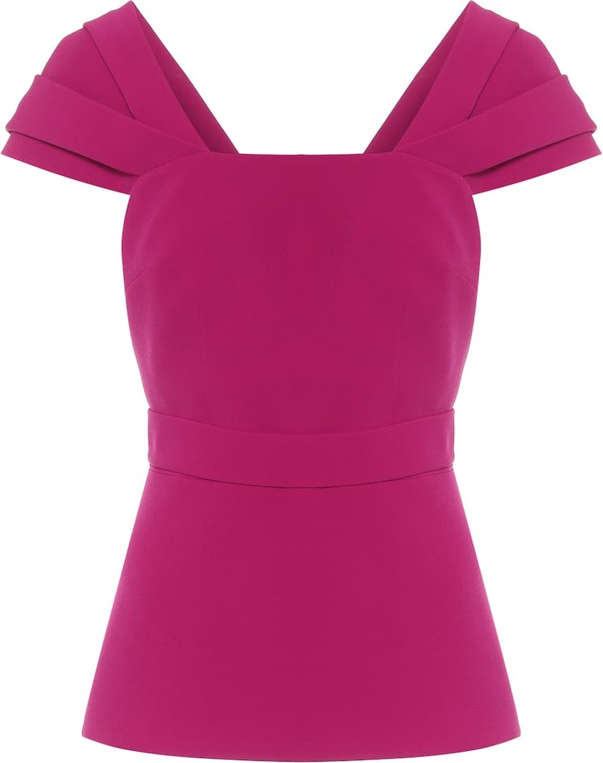 Safiyaa Stretch-crêpe peplum top