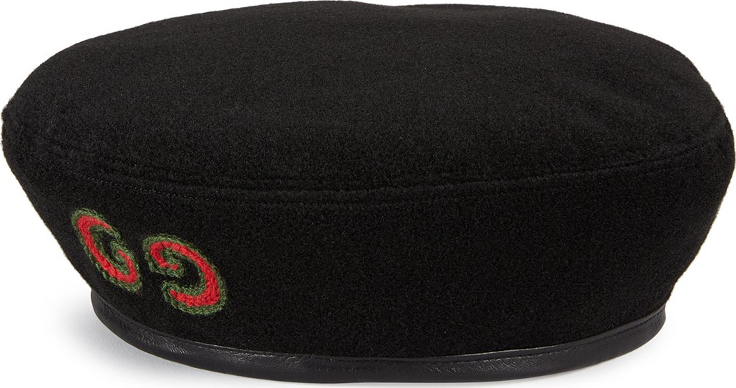 Gucci Wool Beret w/ Knit GG Patch