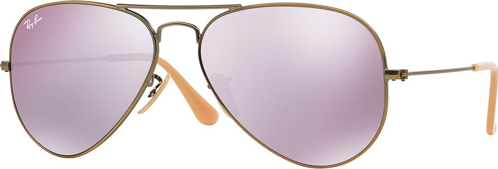 Ray Ban Mirrored Aviator Sunglasses, Lilac