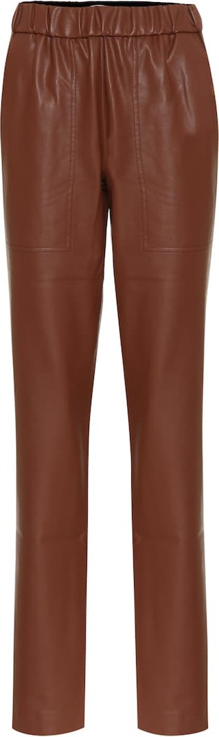 Tibi Faux-leather slim pants