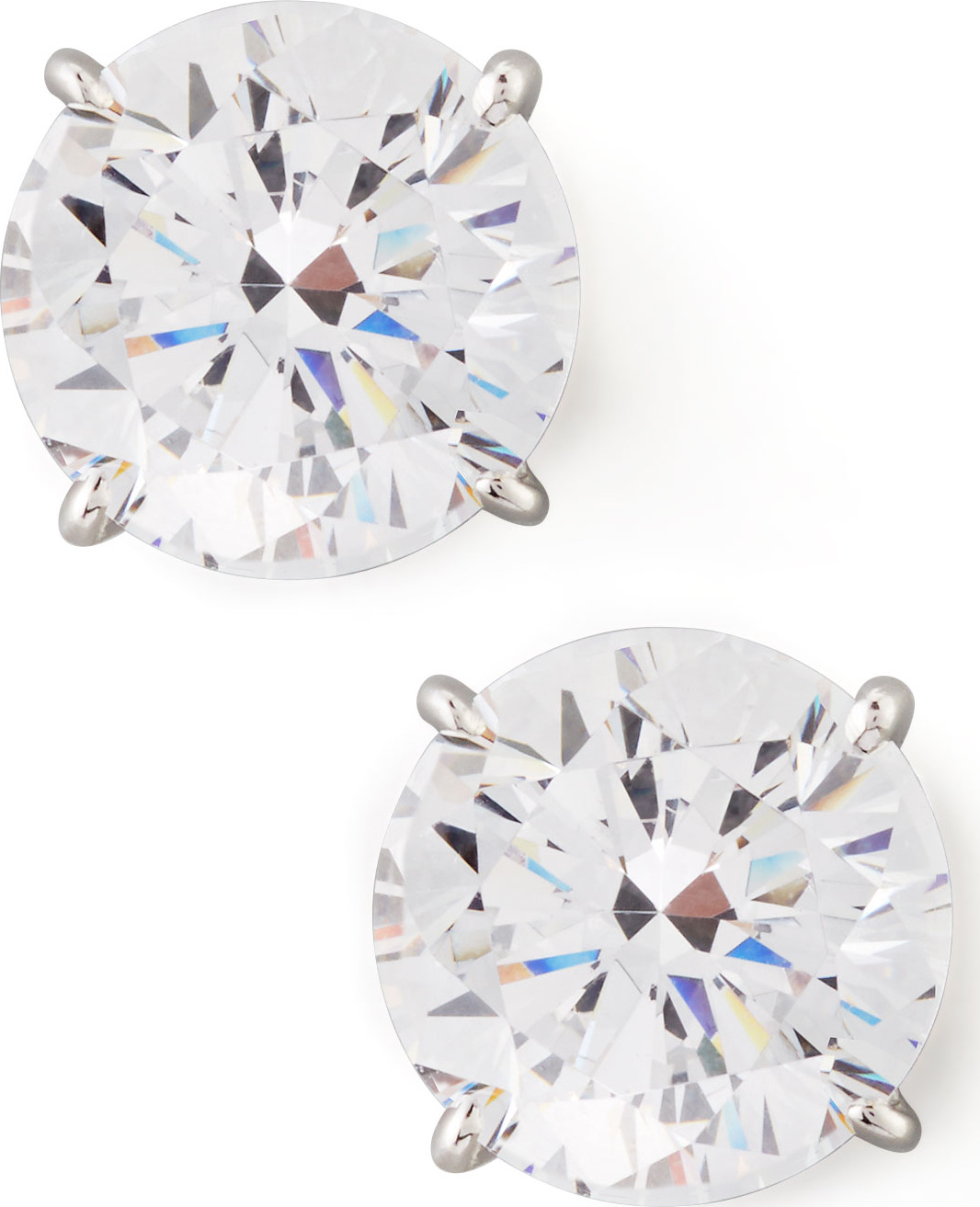 Fantasia by DeSerio Round Cubic Zirconia Stud Earrings, 9mm