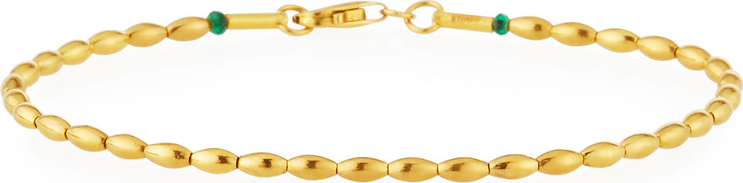 GURHAN 24k Gold & Emerald Delicate Bead Bracelet