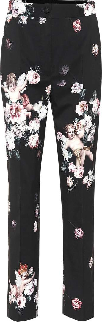 Dolce & Gabbana Floral wool straight-leg pants