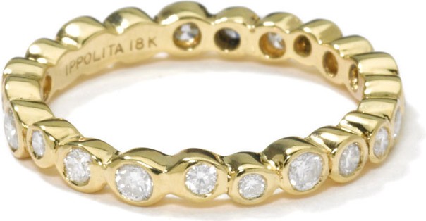 IPPOLITA 18K Gold Band Ring with Diamonds