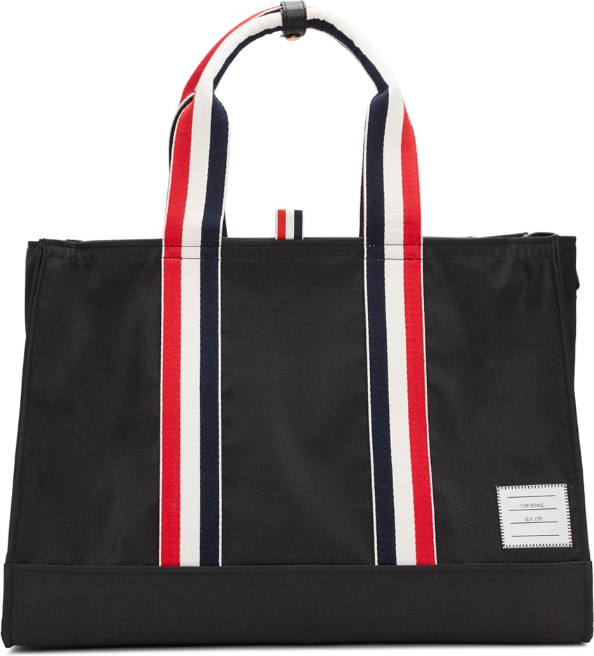 Thom Browne Black Zip-Top East West Tote