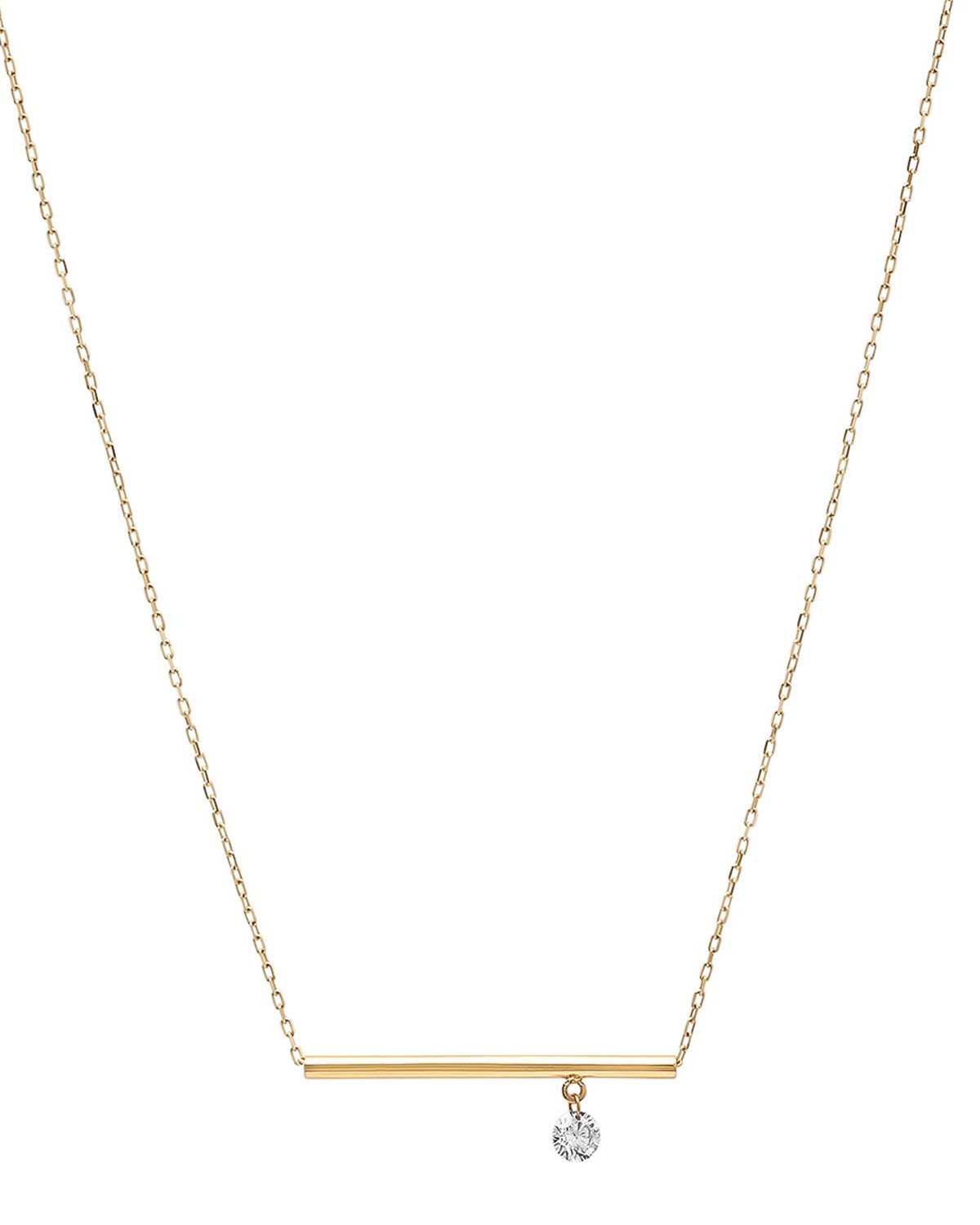 Nicha Jewelry 18k Floating Diamond & Bar Pendant Necklace