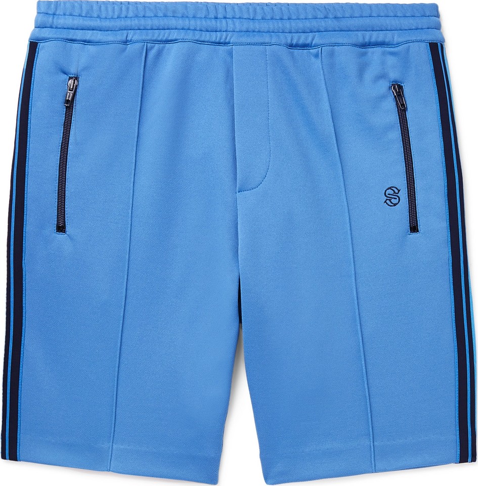 Stella McCartney Webbing-Trimmed Tech-Jersey Drawstring Shorts