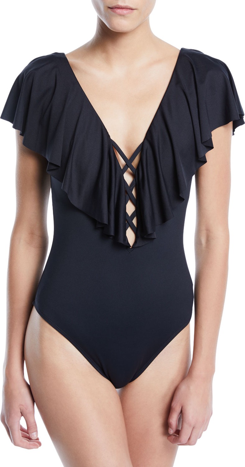 La Blanca Island Goddess Ruffle One-Piece Swimsuit