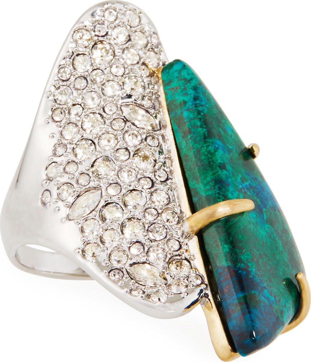 Alexis Bittar Roxbury Crystal Encrusted Stone Ring