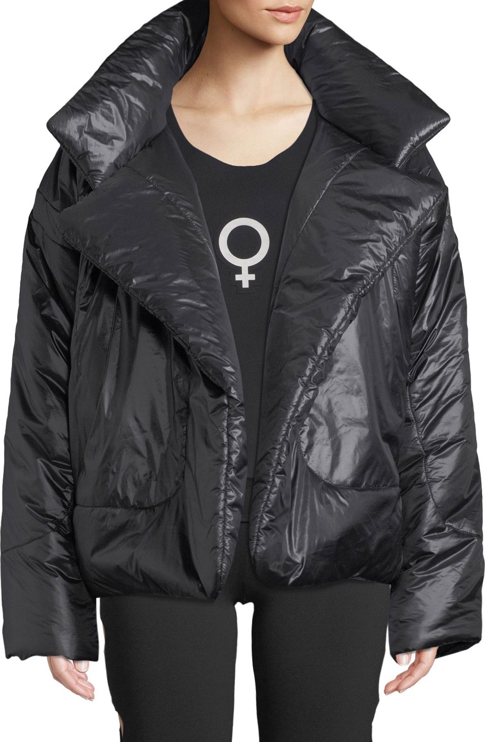 Norma Kamali Sleeping Bag Open-Front Puffer Coat