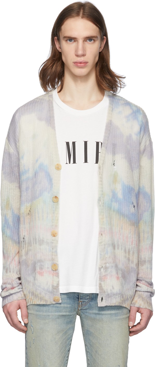 Amiri Multicolor Cashmere Tie-Dye Cardigan