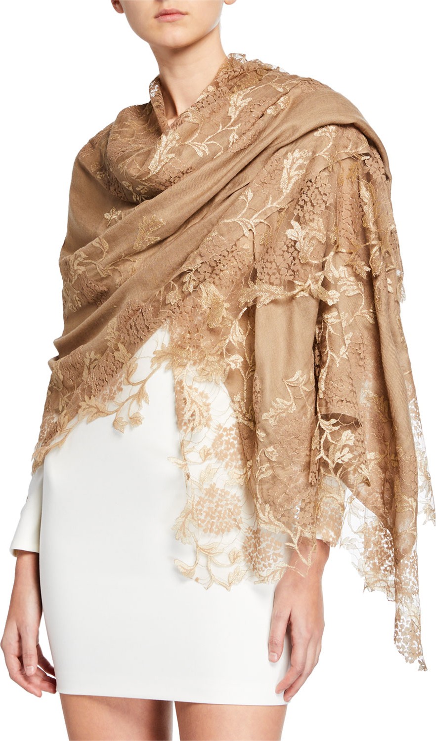 Bindya Lace Embroidery Stole