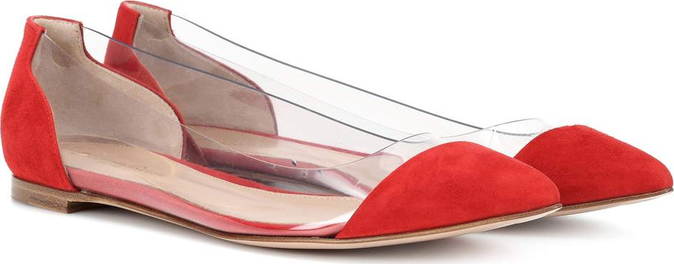 Gianvito Rossi Exclusive to mytheresa – Plexi suede ballet flats