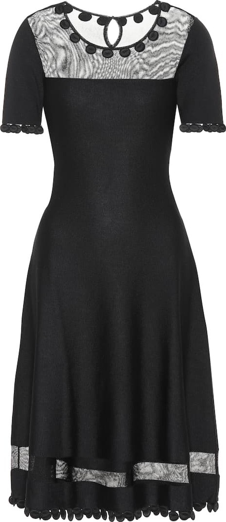 Oscar De La Renta Wool and silk-blend midi dress