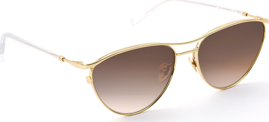 KREWE Cohn Titanium/Clear Acetate Cat-Eye Sunglasses