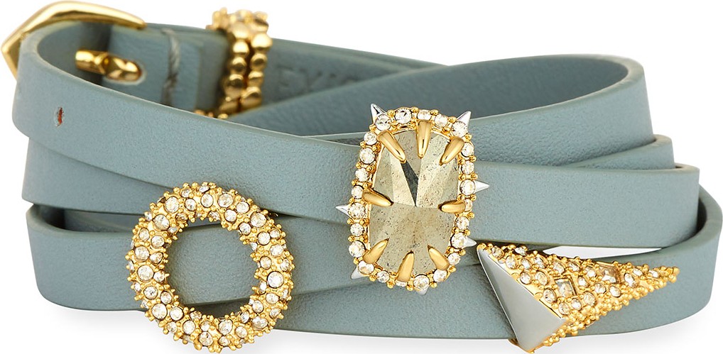 Alexis Bittar Multi-Wrap Leather Charm Bracelet