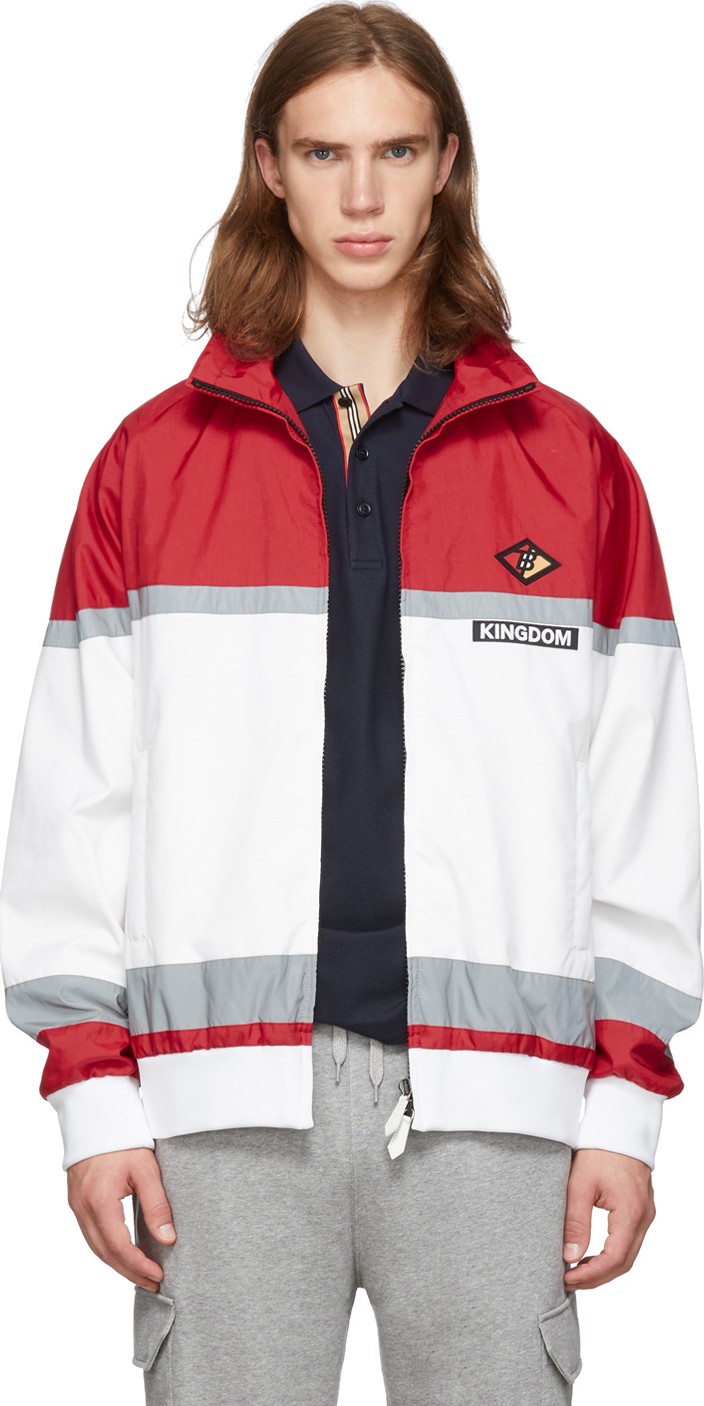 Burberry London England Red & White Track Jacket
