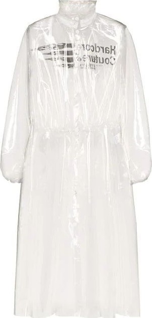 Marine Serre logo-print hooded PVC raincoat