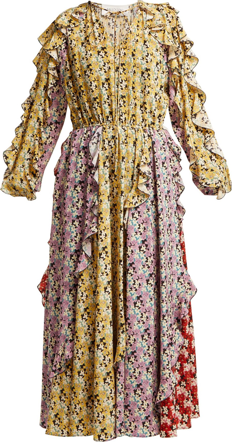 Valentino Spring Garden-print silk crepe de Chine midi dress