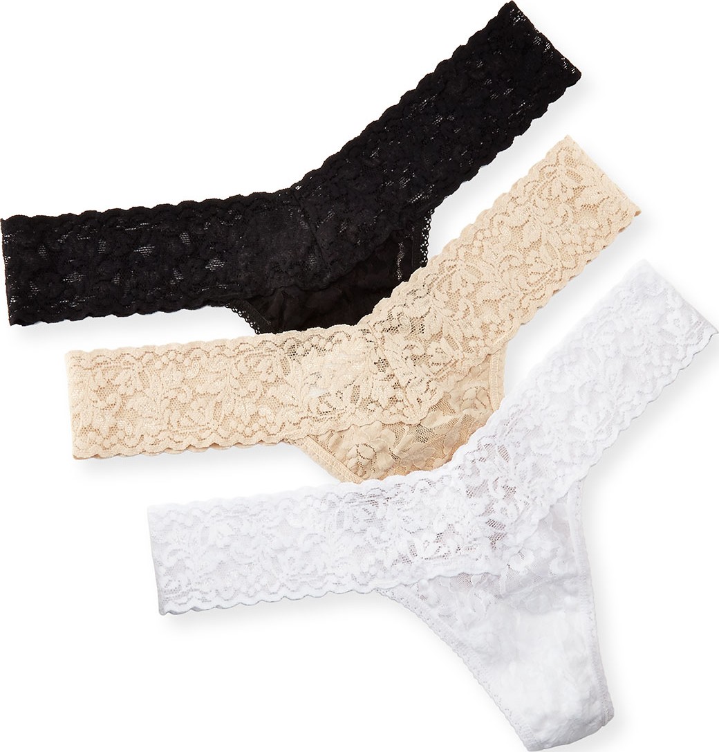 Hanky Panky Three-Pack Low-Rise Signature Lace Thong