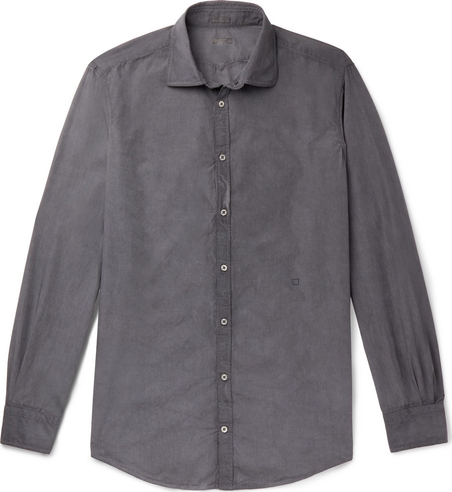 Massimo Alba Micro-Checked Cotton-Poplin Shirt