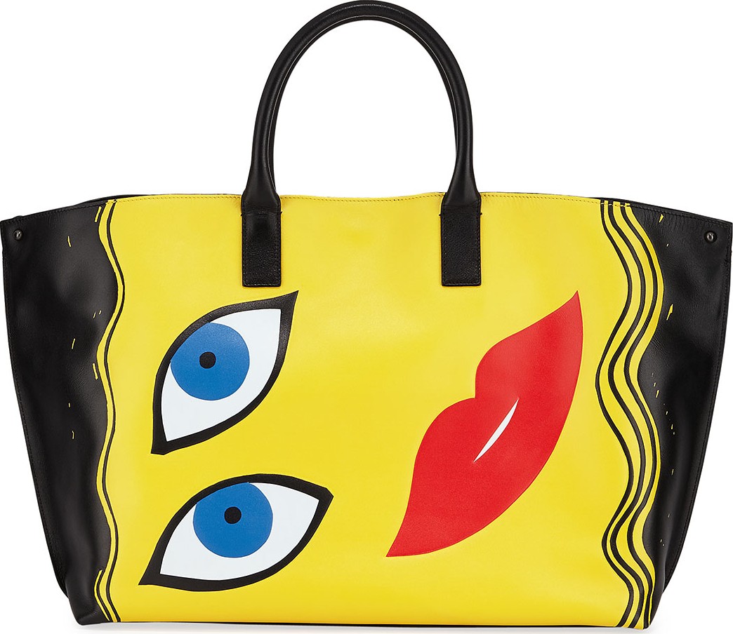 Akris Ai Medium 3D Portrait Top-Handle Tote Bag