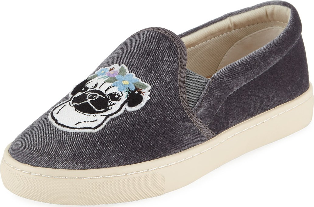Soludos Flower Pug Velvet Slip-On Sneakers