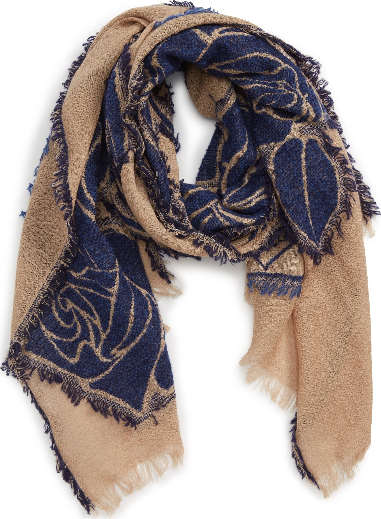 Tricot Comme des Garçons Rose Jacquard Wool Blend Scarf