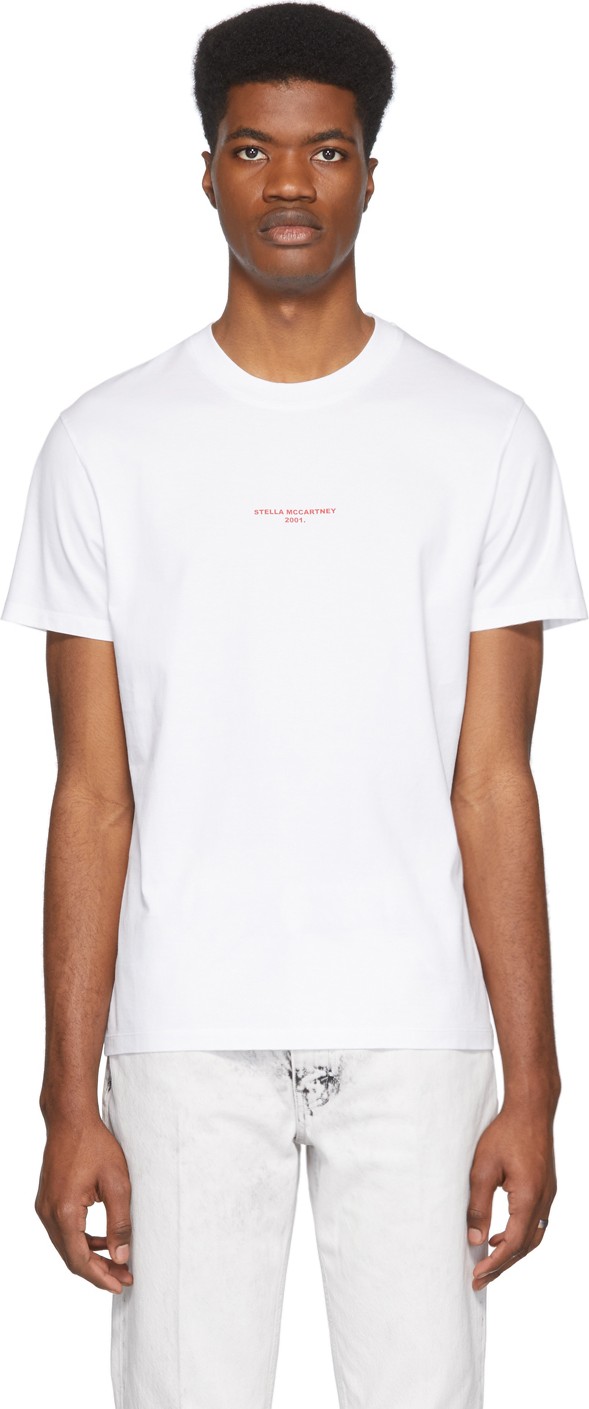 Stella McCartney White & Red Logo T-Shirt
