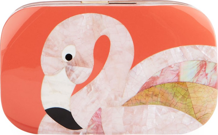 Rafe Kiki Flamingo Minaudiere, Pink