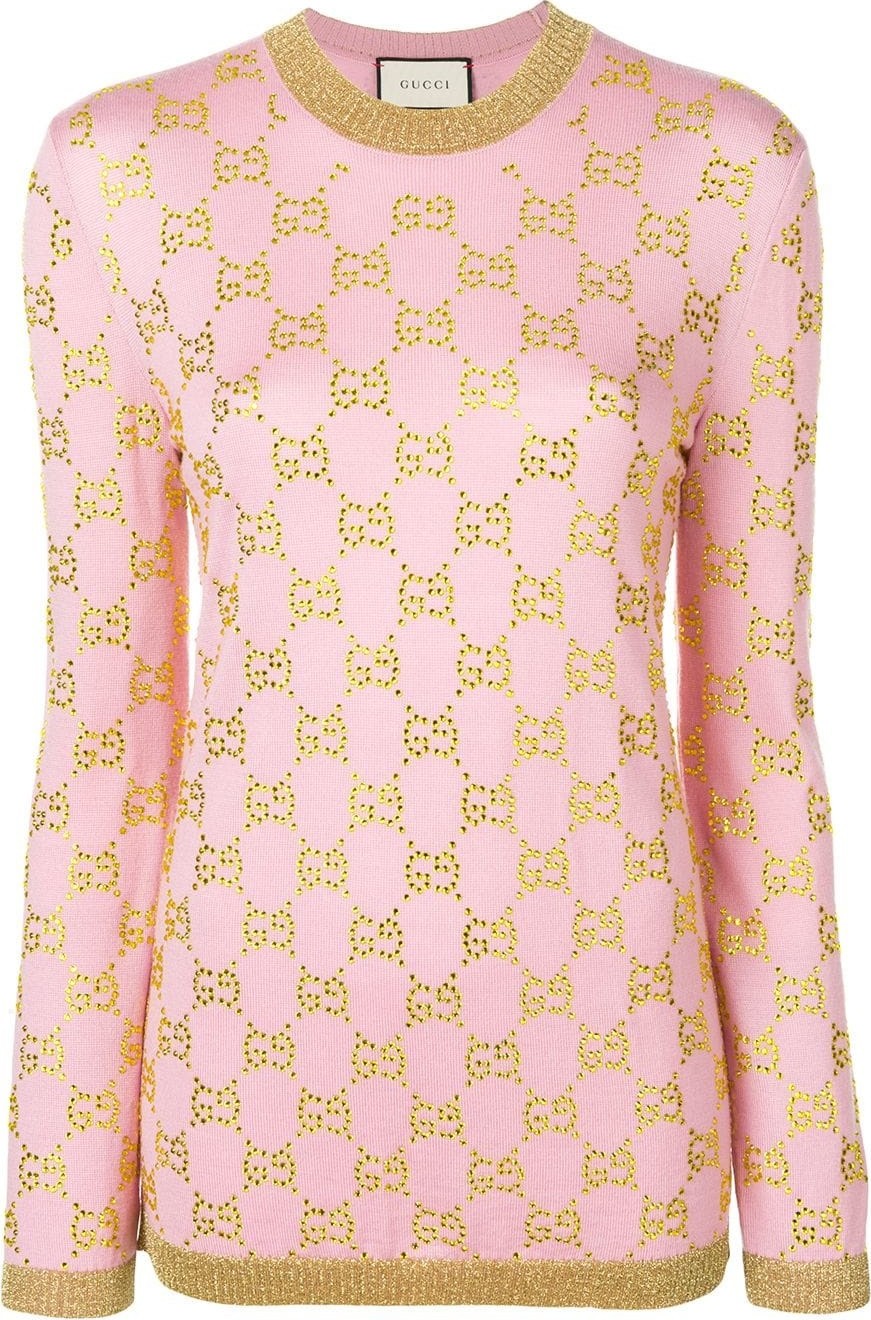 Gucci embellished GG motif jumper